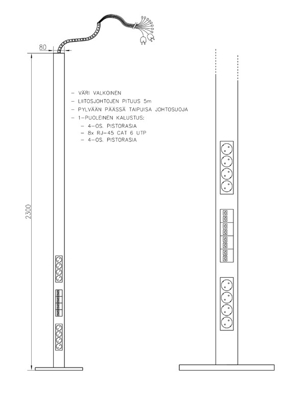 pajap Energy pole pajap prp 484 1-comp white