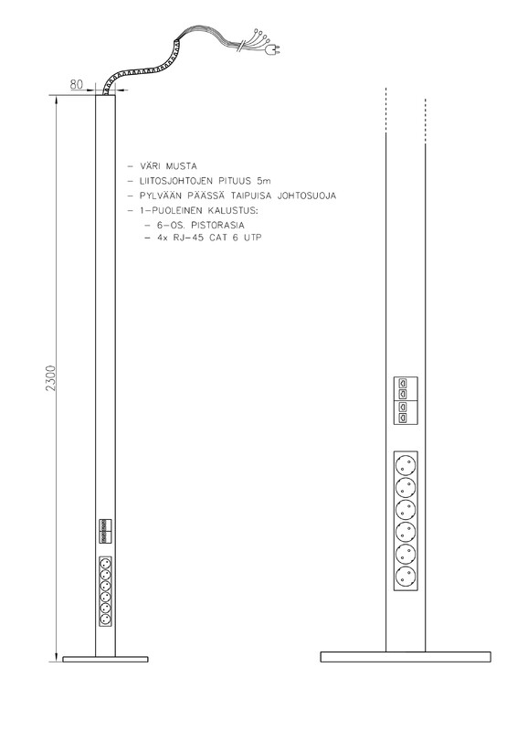 pajap Energy pole pajap prp640b 1-comp black