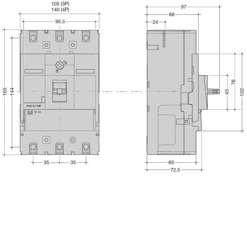 hager Effektbrytare p250 tm 3p 200a 25ka