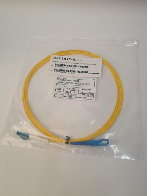 finnsat Koppling-fiber sm lc upc/sc upc simplex 2m