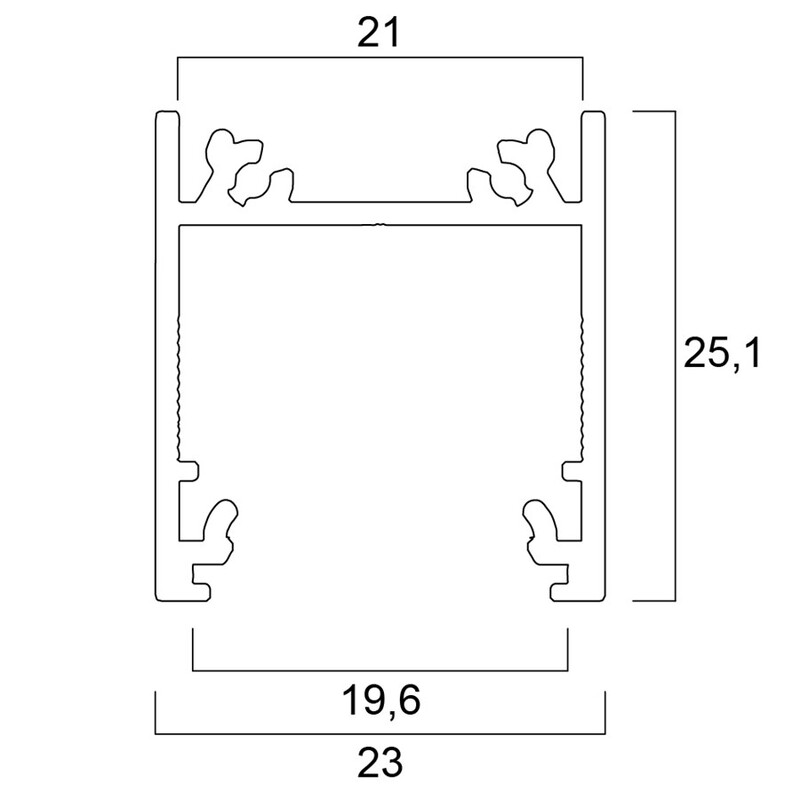 sylvania Mek.til. sylvania al-profil 0022678 profil 23x25 1m set