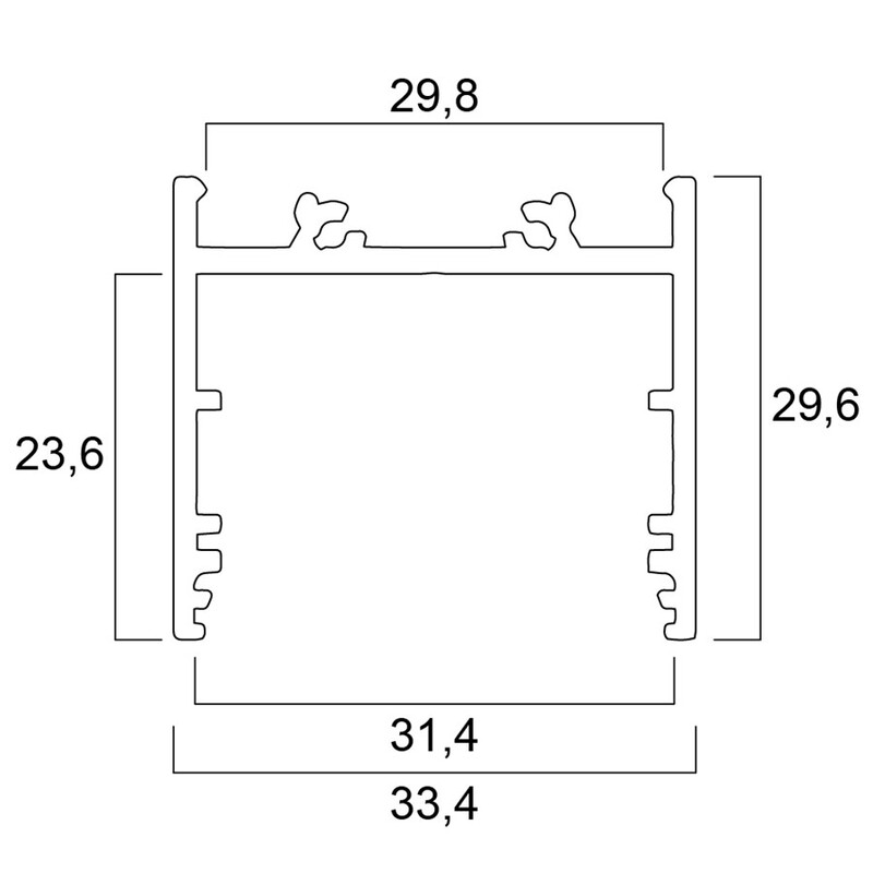 sylvania Mek.til. sylvania al-profil 0021578 profil 33x30 2m set