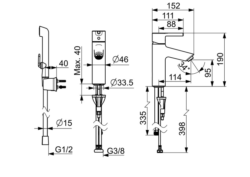 oras Tvättställsblandare oras 2606af-33 optima bide black