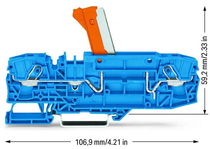 wago Mätplint 2-pole 0.5-6(10)mm2, bl solar