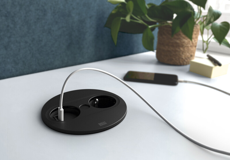 SURFACE MOUNTED FRAME TWIST TWIST 2 COVER, ROUND BLACK