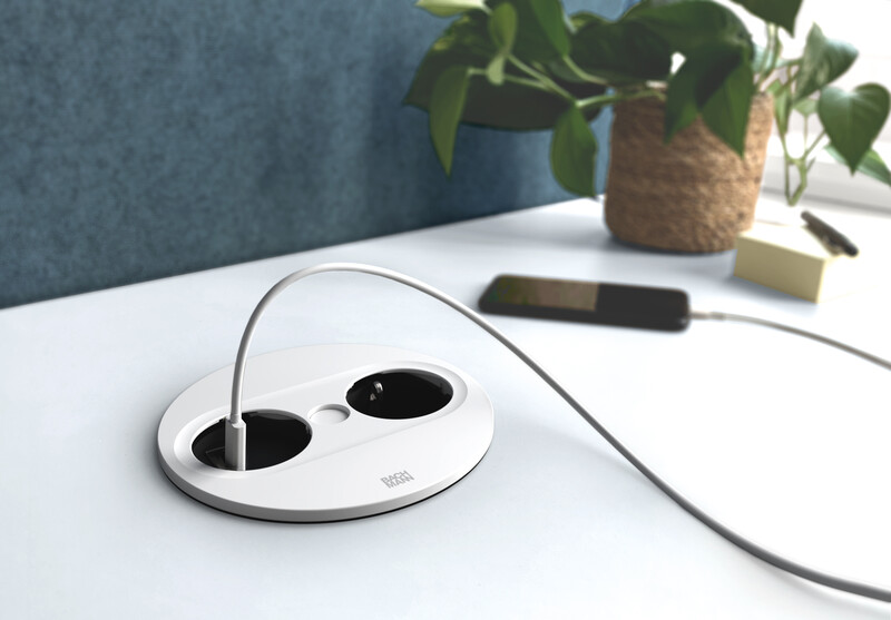 SURFACE MOUNTED FRAME TWIST TWIST 2 COVER, ROUND WHITE