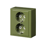 SOCKET OUTLET SCHUKO, 2-G, IP21 GREEN