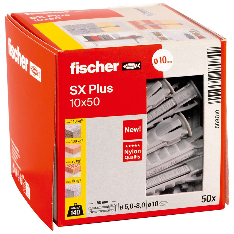 fischer Nailontulppa sx plus fischer 10x50 50kpl