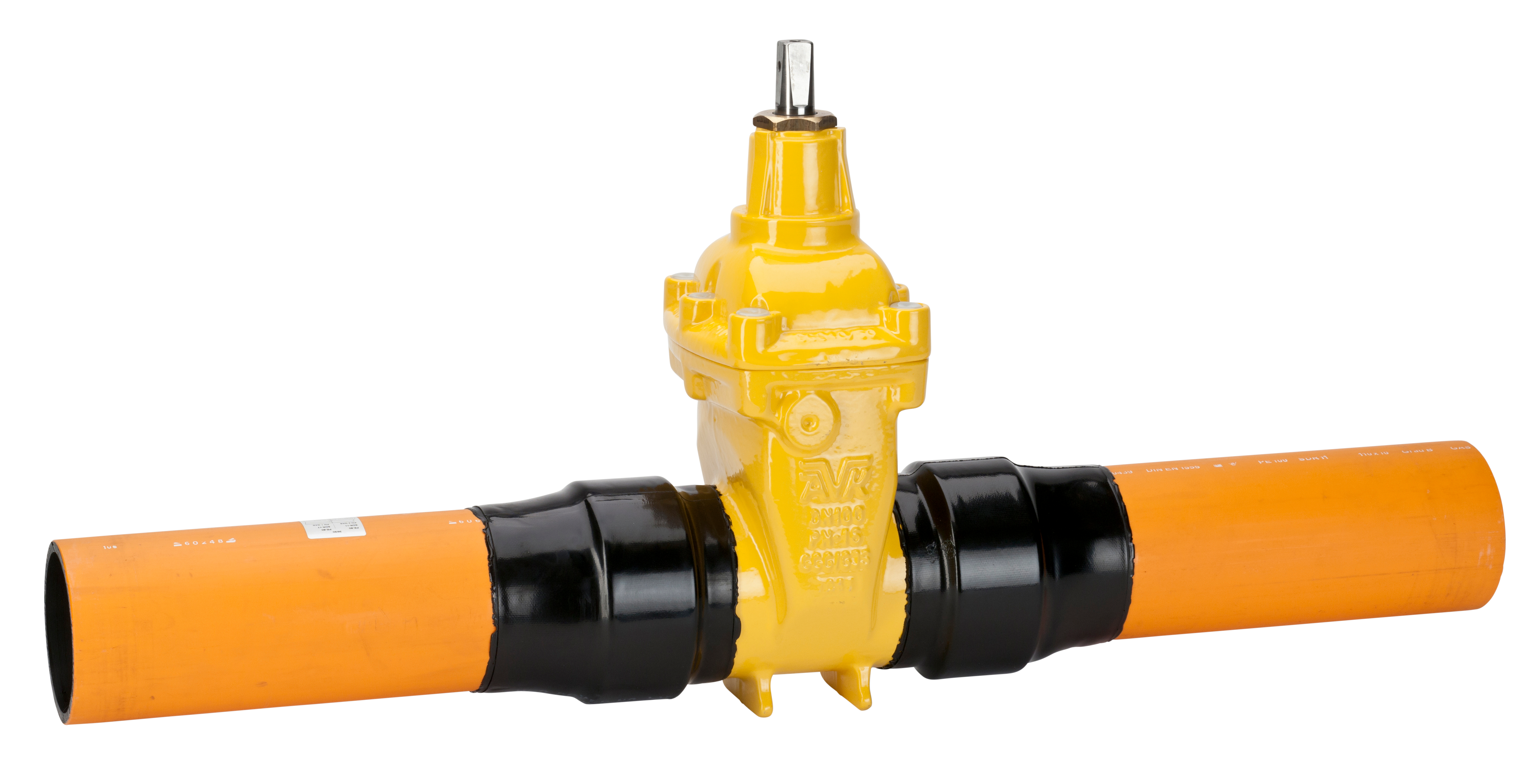 VENTIL ÅT GAS AVK DN80/90mm PN10 PE-ÄNDA