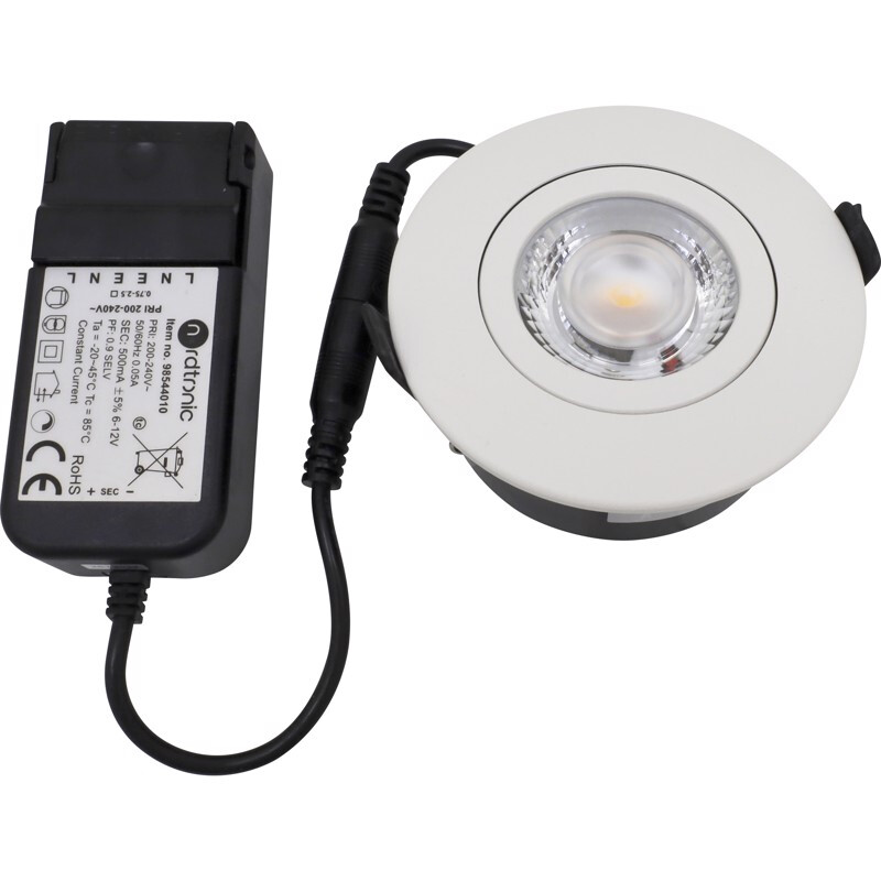 nordtronic Downlight lp flexible g2 ip44 460lm 6w wh r