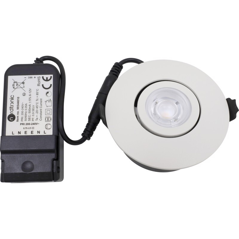 nordtronic Downlight lp flexible g2 ip44 420lm 6w wh r