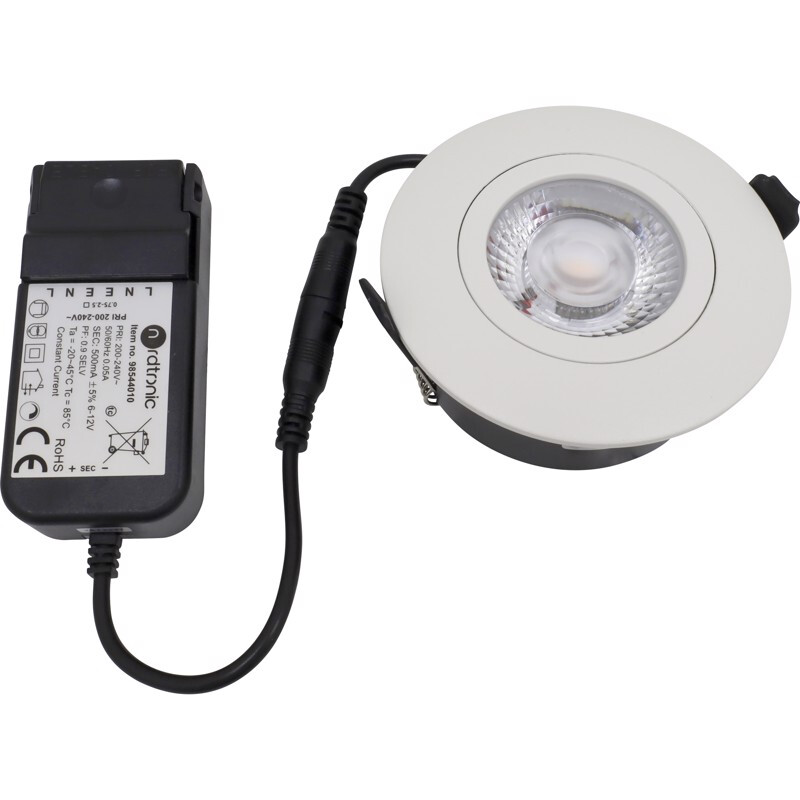 nordtronic Downlight lp flexible g2 ip44 350lm 6w wh r