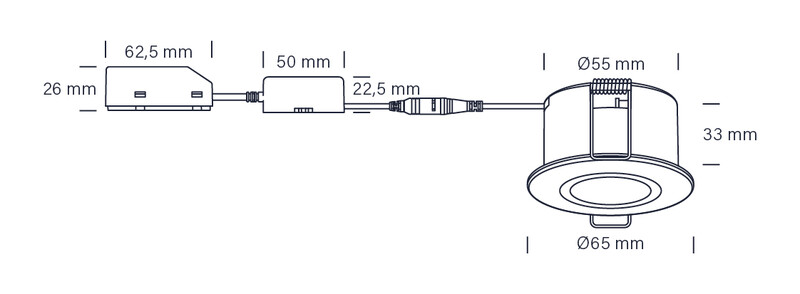 nordtronic Downlight lp flexible g2 ip44 300lm 4,5w wh r