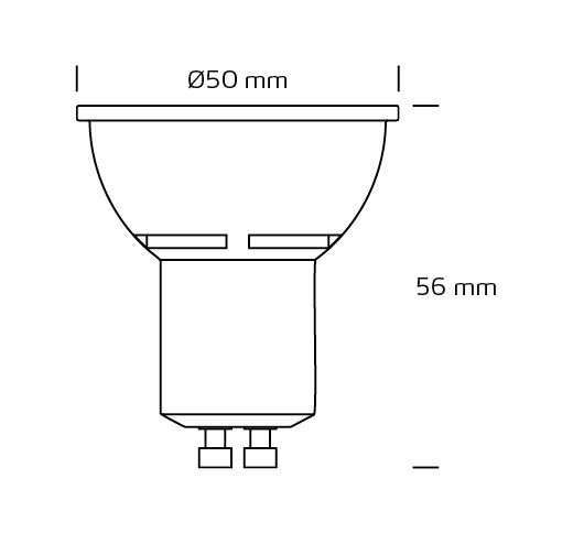 nordtronic Kohdelamppu led 5w220-240 2,7k 50hz gu10bl