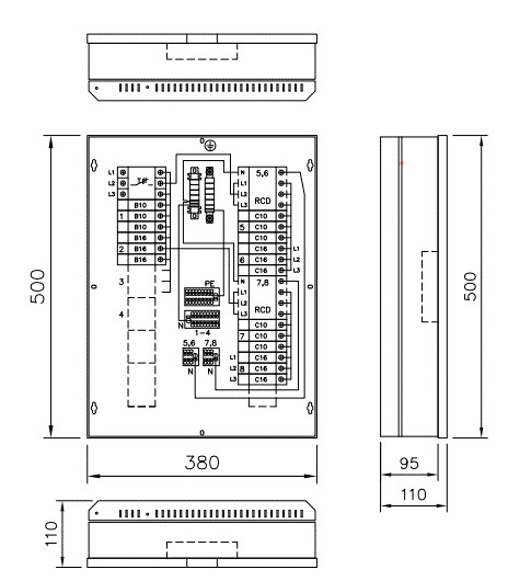 ensto Ryhmäkeskus pinta fe ehsv375.18ps 25a ip20c
