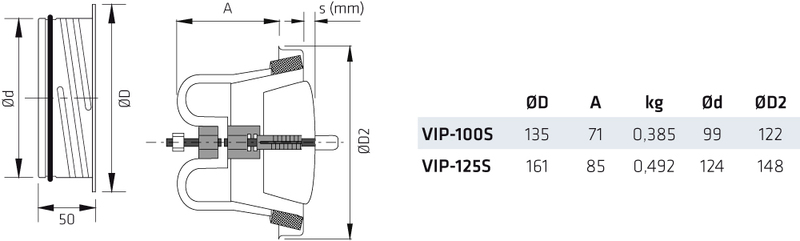 climecon Sauna frånluftsventil climecon vip-125s vit