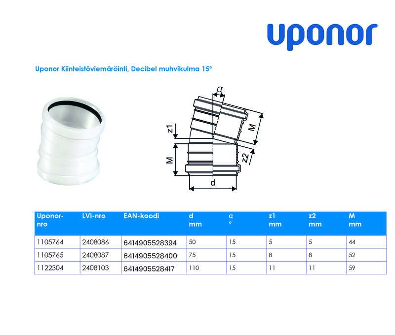 uponor Db muhvikulma decibel 50x15