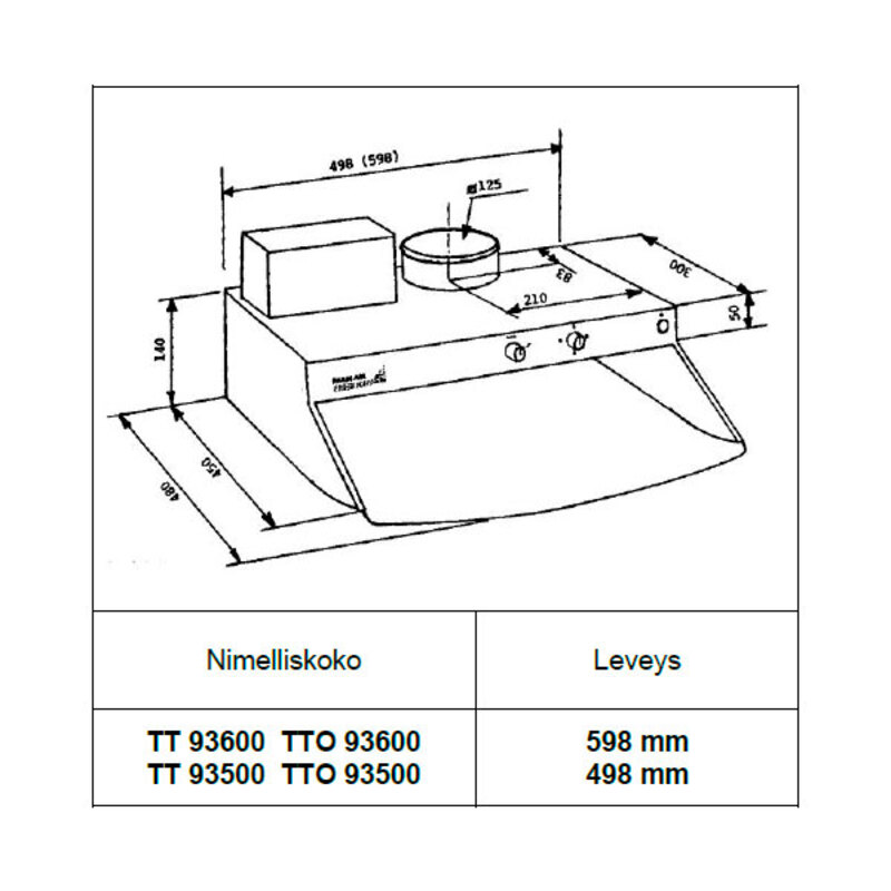 parmair Cooker hood parmair lt93500
