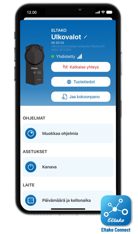 eltako Digital timer astro socket, bt, 16a,ip44
