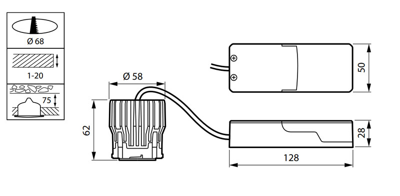 philips Alasvalo coreline 800lm 840 7,2w dim d68 alu
