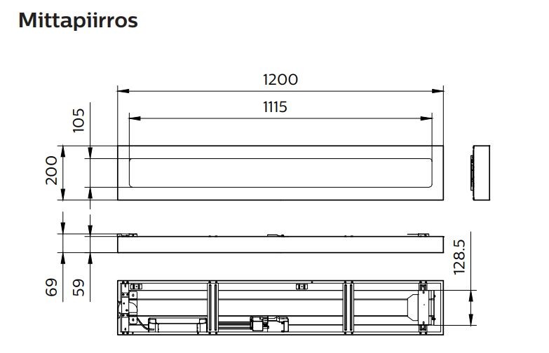 philips Surface mounted luminaire 28s 34s 40s/830 psd w20l120 oc