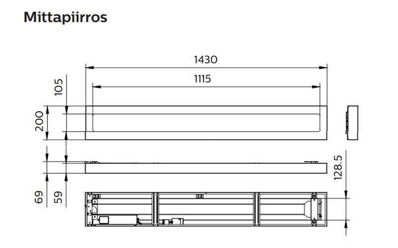 philips Surface mounted luminaire 31s 37s 43s/840 psu w20l150 oc