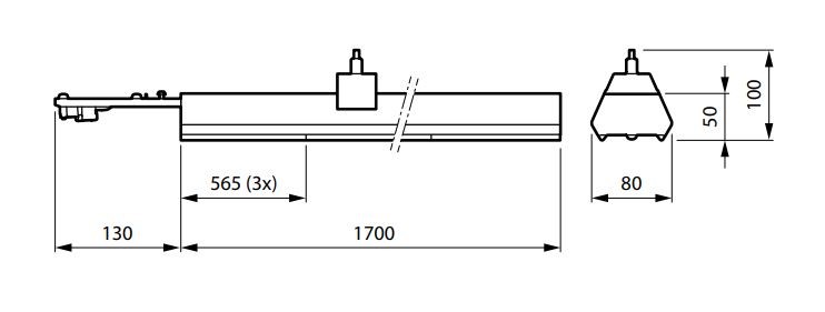 philips Universal armatur coreline 8000lm 840 1700mm on/off ip20