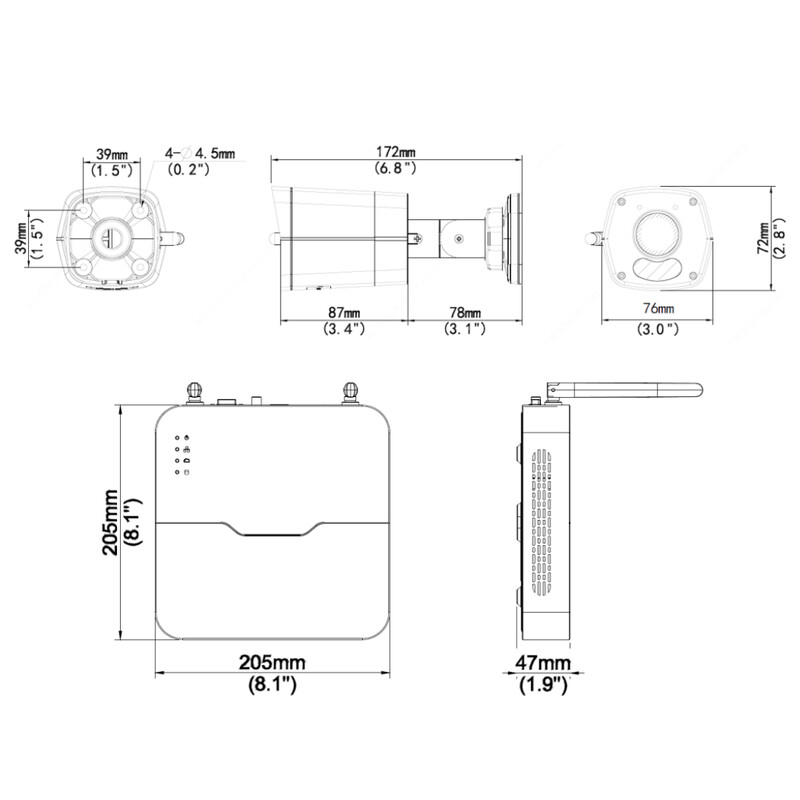 unv Kamera set 4x wifi bullet 2mp 2.8mm /nvr