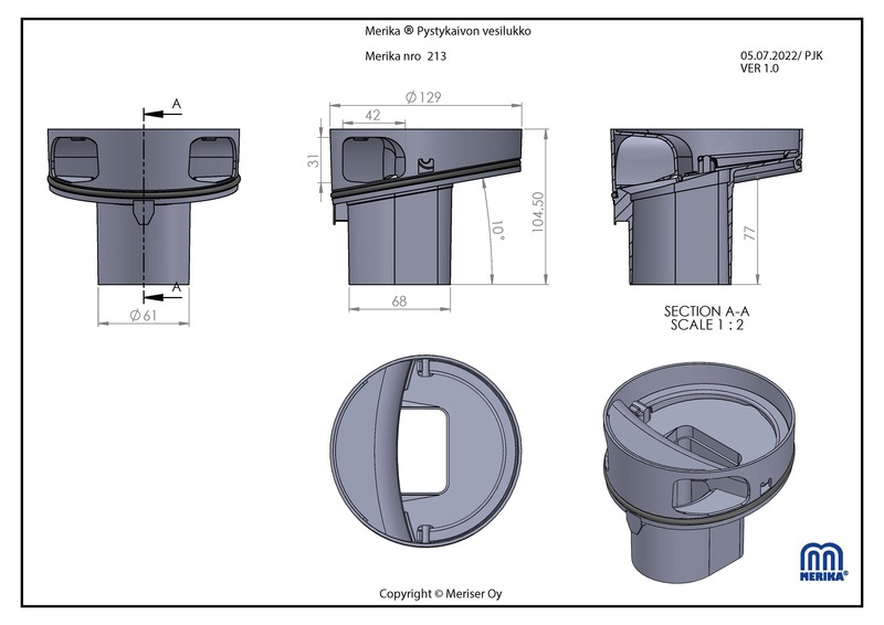 merika Water lock merika for vertical floor drains