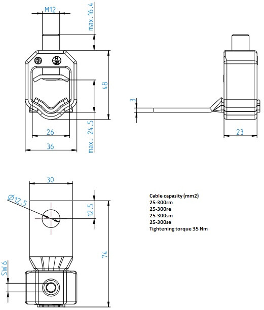 hager Connector package lvzavk pen-term. 25-300mm²
