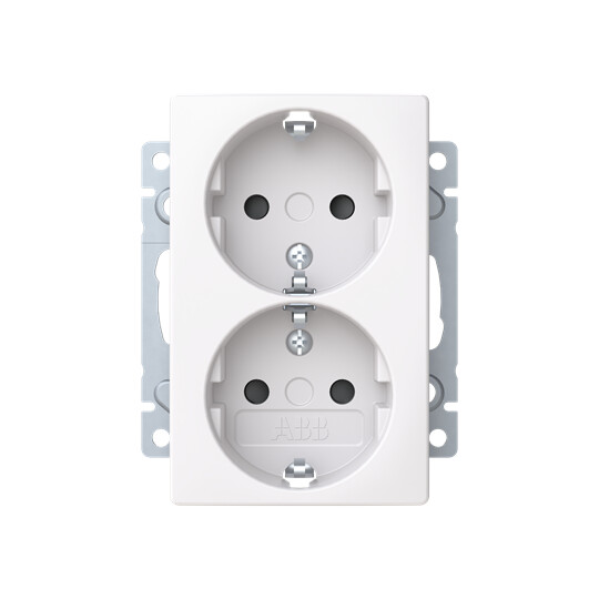 SOCKET-OUTLET SAGA 2-GANG/16A/IP21 50 PCS