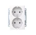 abb Socket-outlet saga 2-gang/16a/ip21 50 pcs