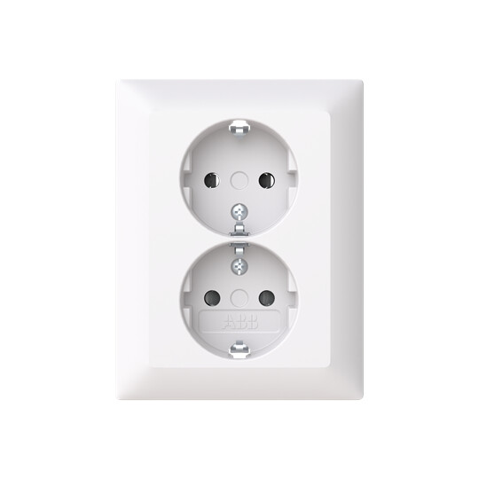 SOCKET-OUTLET SAGA 2-GANG/16A/IP21 50 PCS