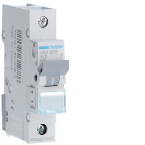 hager Mcb mbn125e 1x25a b-curve 6ka
