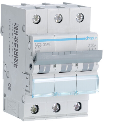 MCB MCN350E 3X50A C-CURVE 6KA
