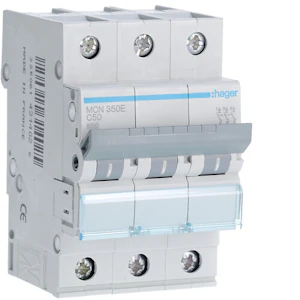 hager Mcb mcn350e 3x50a c-curve 6ka
