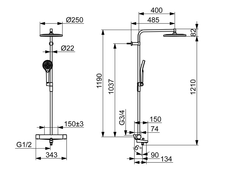 oras Shower system oras 7193n-33 optima style black