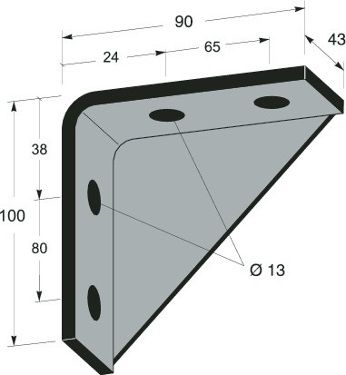 mp bolagen Corner piece zink mp-245z