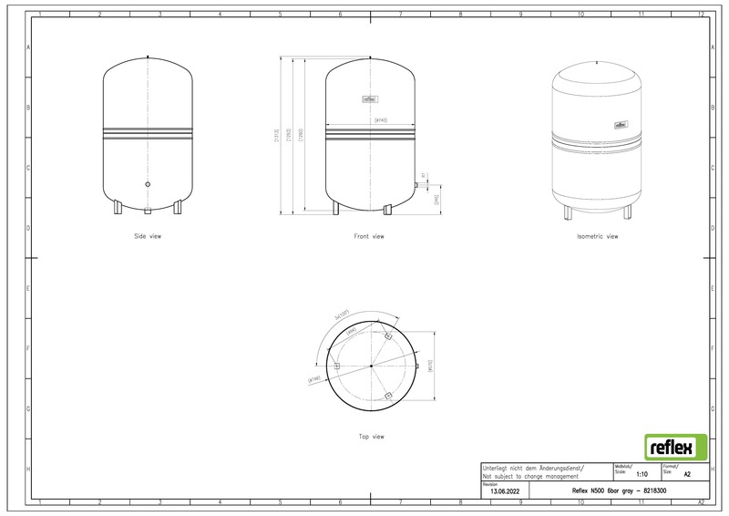 reflex Expansion tank reflex 500 n/1,5 bar