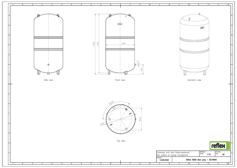 reflex Expansion tank reflex 600 n/1,5 bar