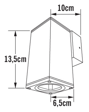 konstsmide Interiör väggarmatur väggspot gu10 1x35w alu ip44