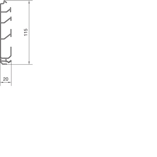 hager Skirting trunking base sl201151 pvc sl20x115x2000 bla