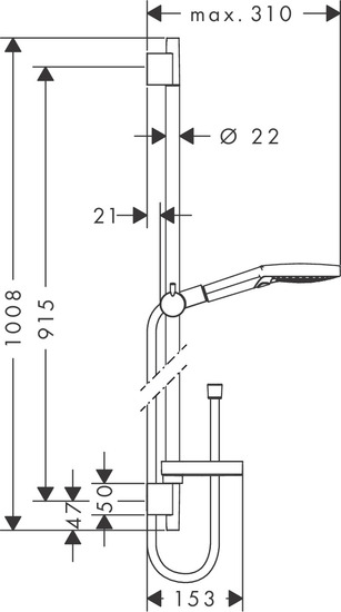 hansgrohe Suihkusetti hansgrohe 26631000 select s 120 90cm