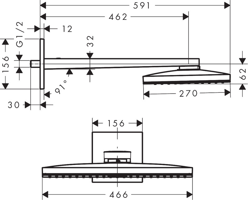 hansgrohe Piiloasennushana hansgrohe 24013400 rainmaker yläsuihku