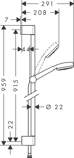 hansgrohe Suihkusetti hansgrohe 26658400 crometta 100 1jet 0.9