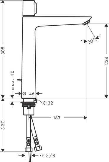 hansgrohe Pesuallashana hansgrohe 71752000 talis select  e 240 v