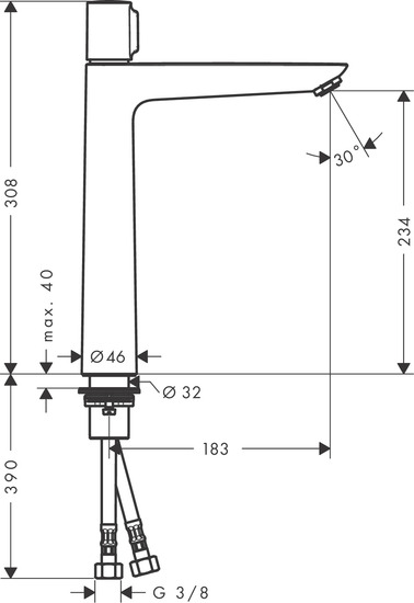 hansgrohe Washbasin mixer hansgrohe 71753000 talis select e 240