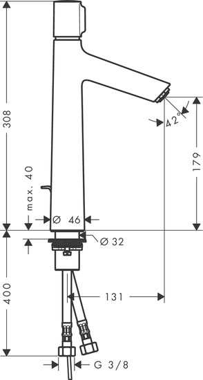 hansgrohe Pesuallashana hansgrohe 72044000 talis select s190 vpv