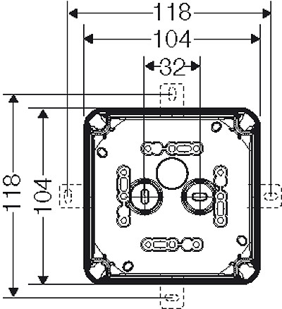 hellermanntyton Kopplingsdosa u pl 104x104