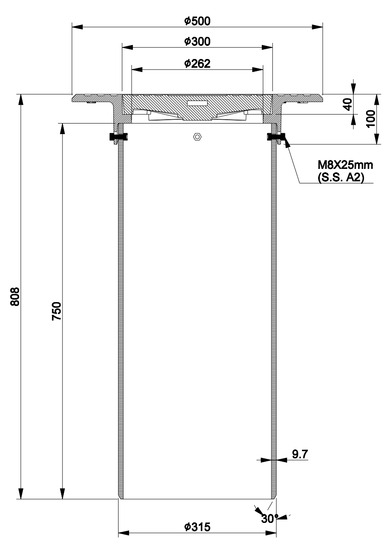 combiworks Teleskoprör med lock 315mm 0.75m lock 40tn